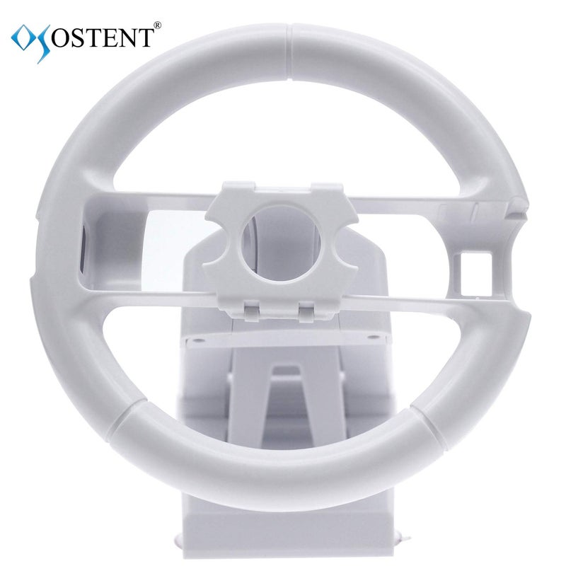 OSTENT Multi-angle Racing Game Steering Wheel Stand for Nintendo Wii Console Controller Color White - Image 2